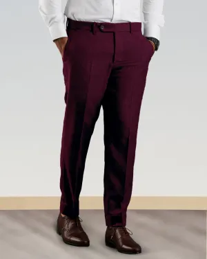Dugdale Maroon Wool Flannel Dress Pant Double Stitched Seasonal Wear