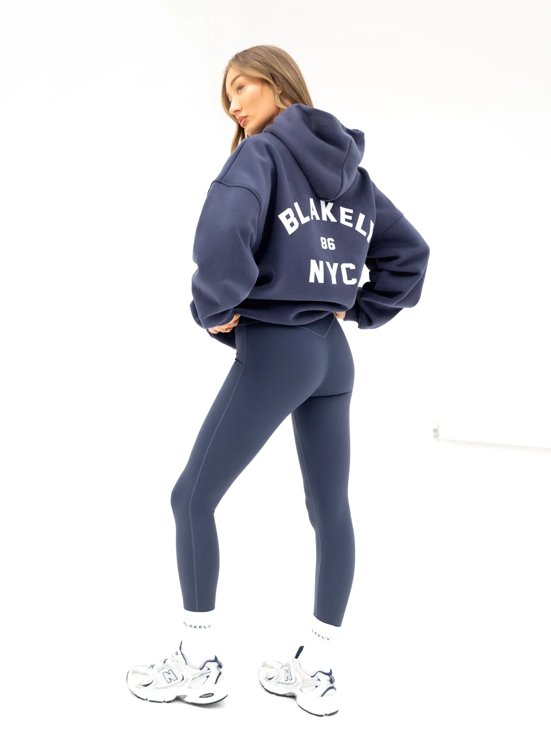 NYC Oversized Hoodie - True Navy Cotton Blend