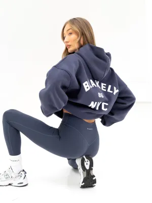Bow Accents NYC Oversized Hoodie - True Navy