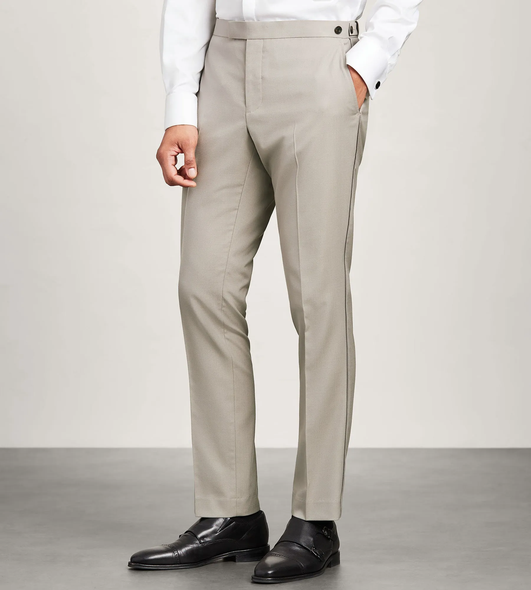 Perfect Layer Slim Fit Tan Solid Tuxedo Pants