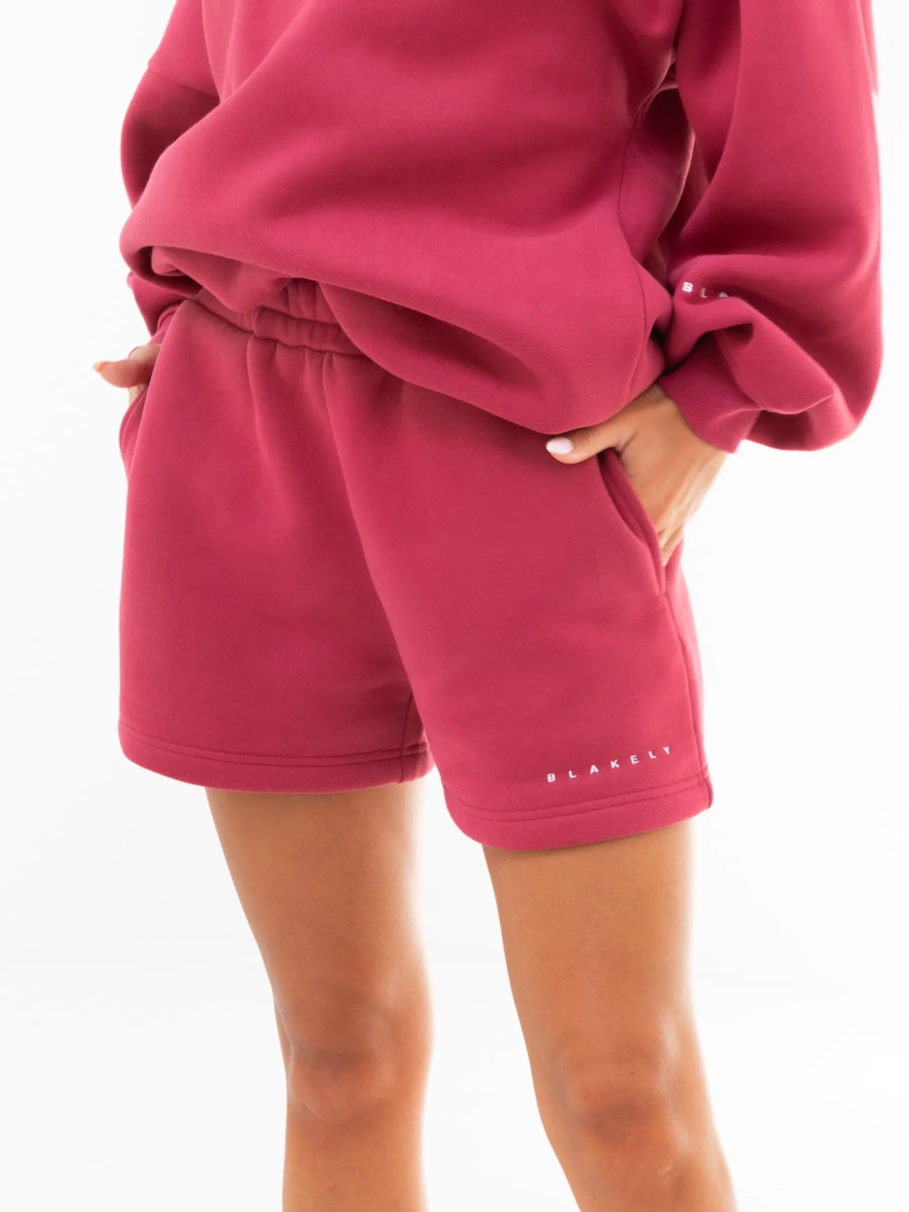 Sustainable Manufacturing hang dry Isabel Jogger Shorts - Deep Pink