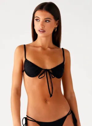 Beach-ready Jaiya Tie Bikini Top - Black