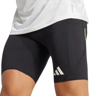 adidas Adizero Mens Short Running Tights - Black Clean Lines