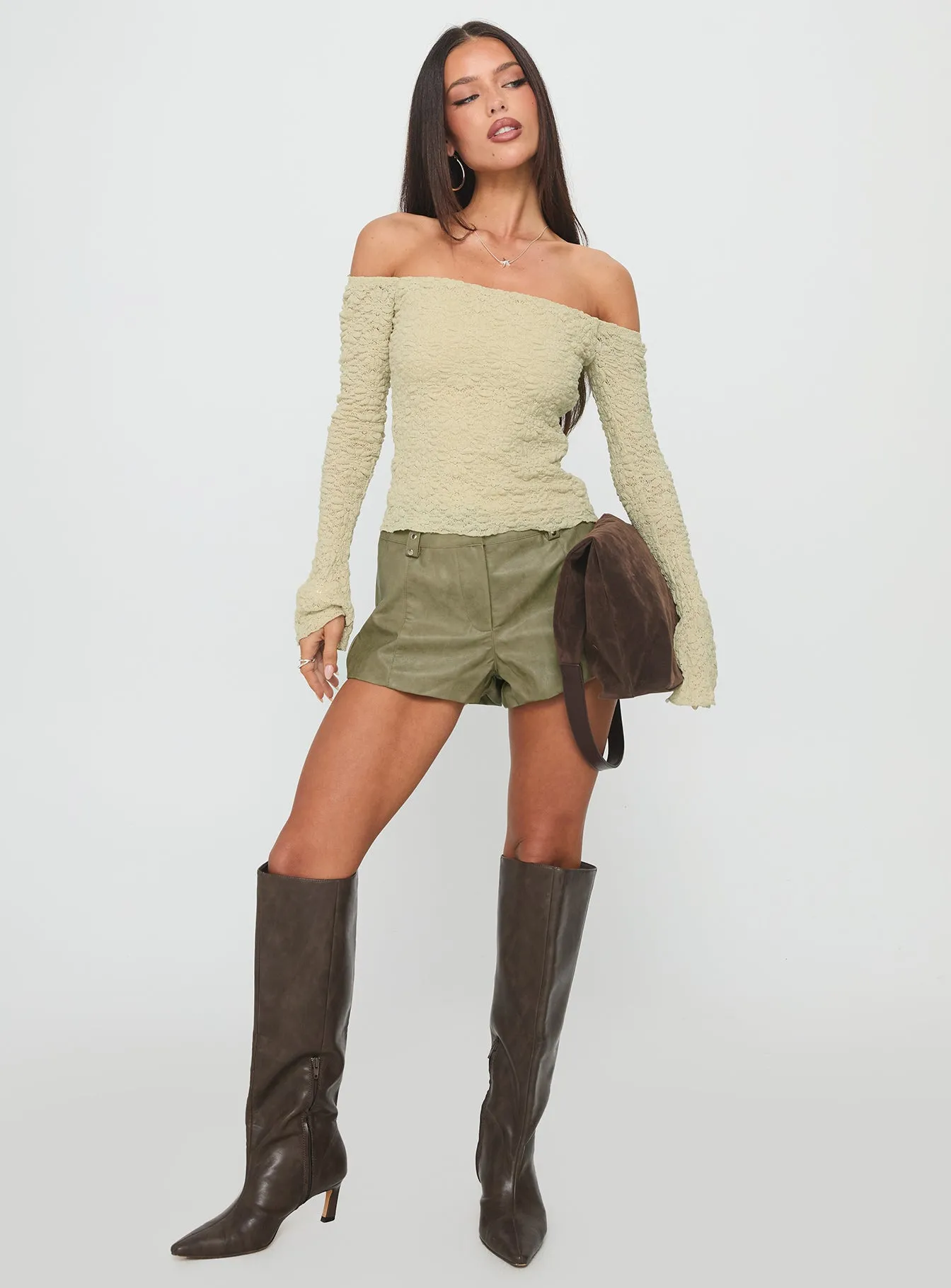 Smart Glow Myth Soul Kenickie Stud Micro Shorts Khaki