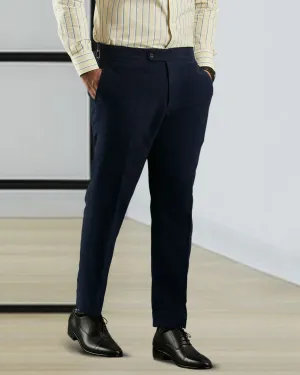 Zegna Dark Blue Cashco Moleskin Dress Pant MultiPocketDesign