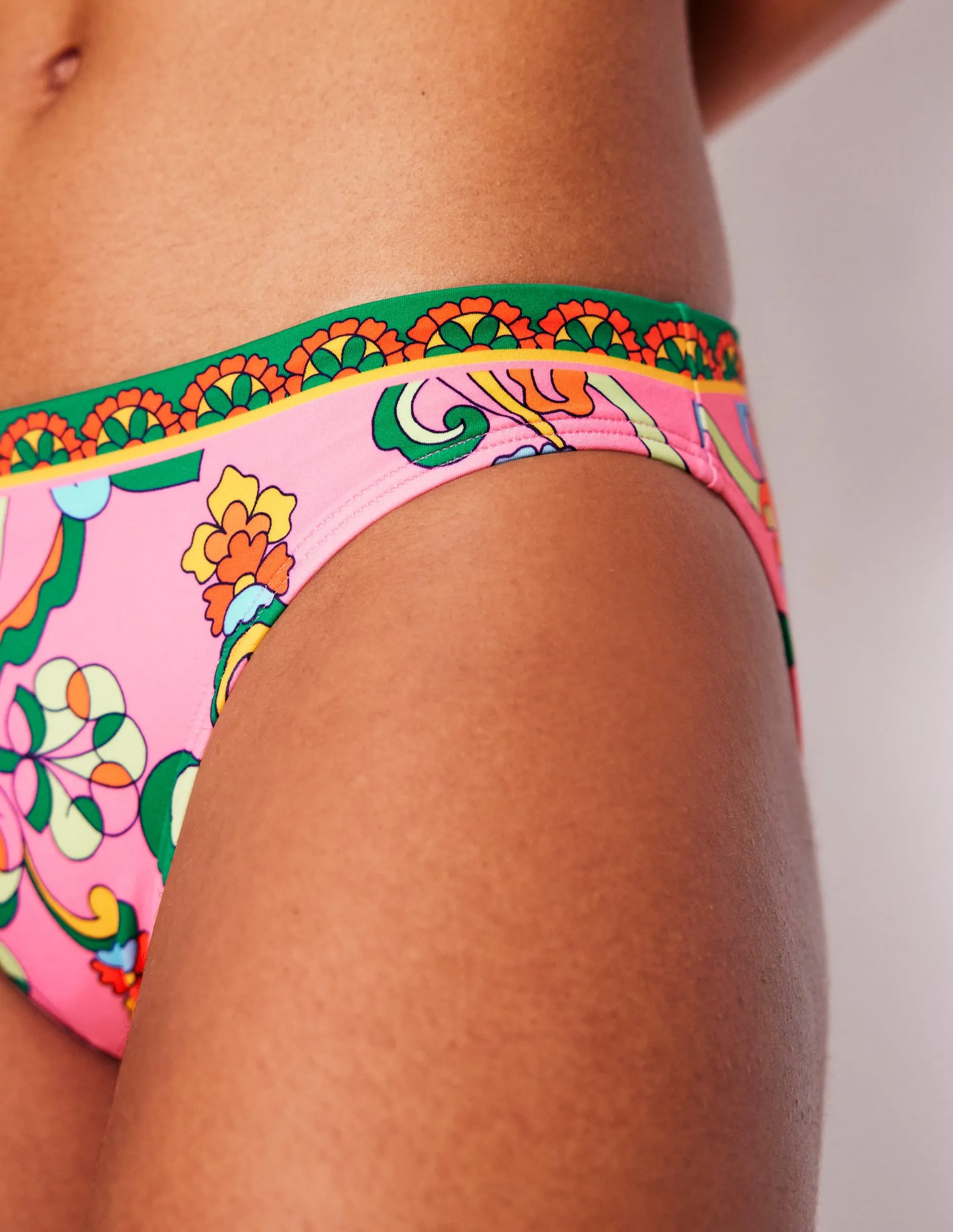 Classic Bikini Bottoms-Pink, Stretchable Fit Flexible Binding