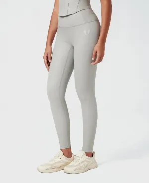 Breathable & Sculpting Faux Leather Pocket Leggings ?C Grey Hiking Trail Soft Touch