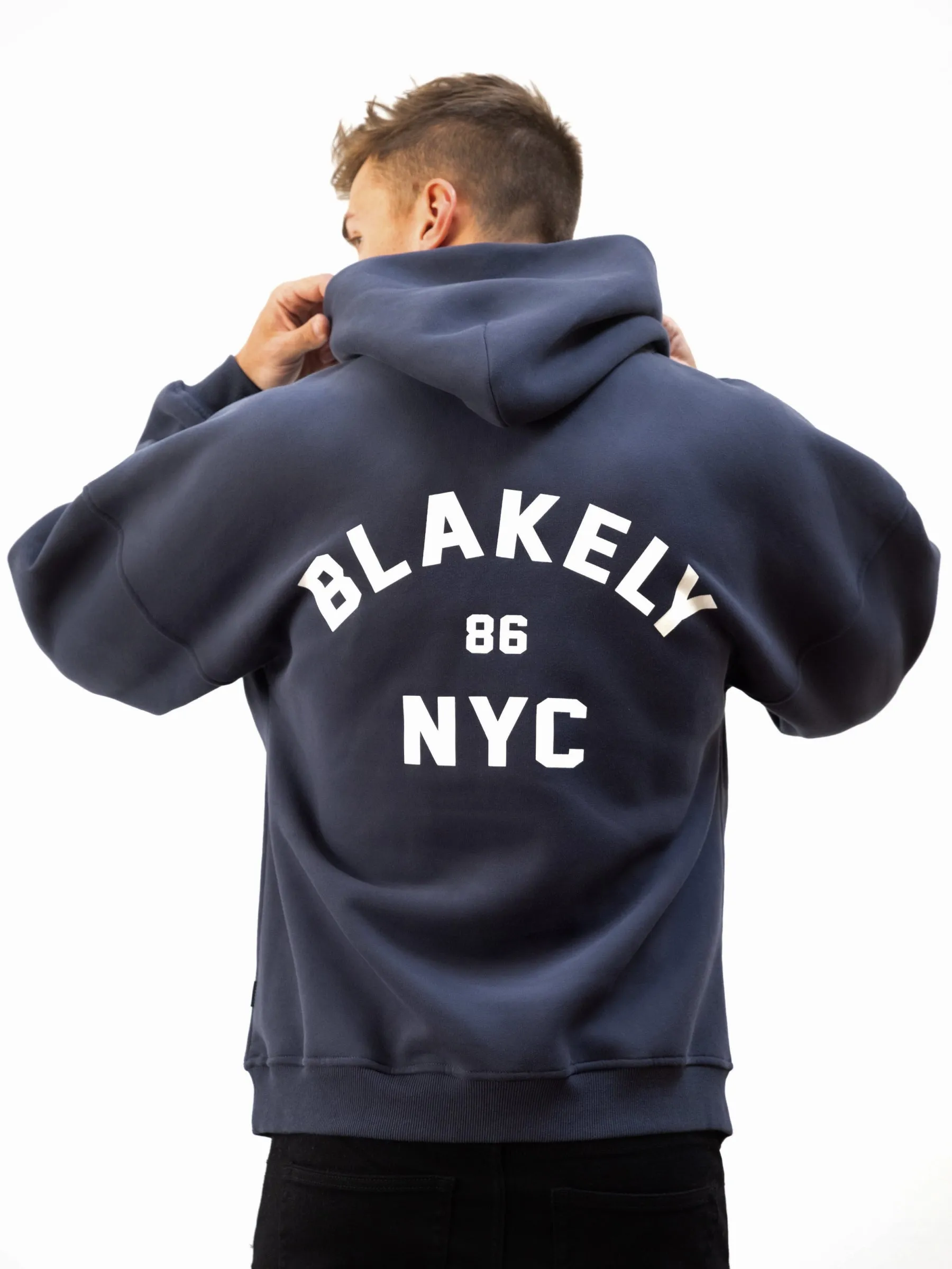 NYC Relaxed Hoodie - True Navy Pre Shrunk Cotton Odor Resistant Technology