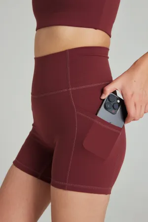 Pocket Shorts (Biker 6") in Dark Cherry Multi Pocket Design
