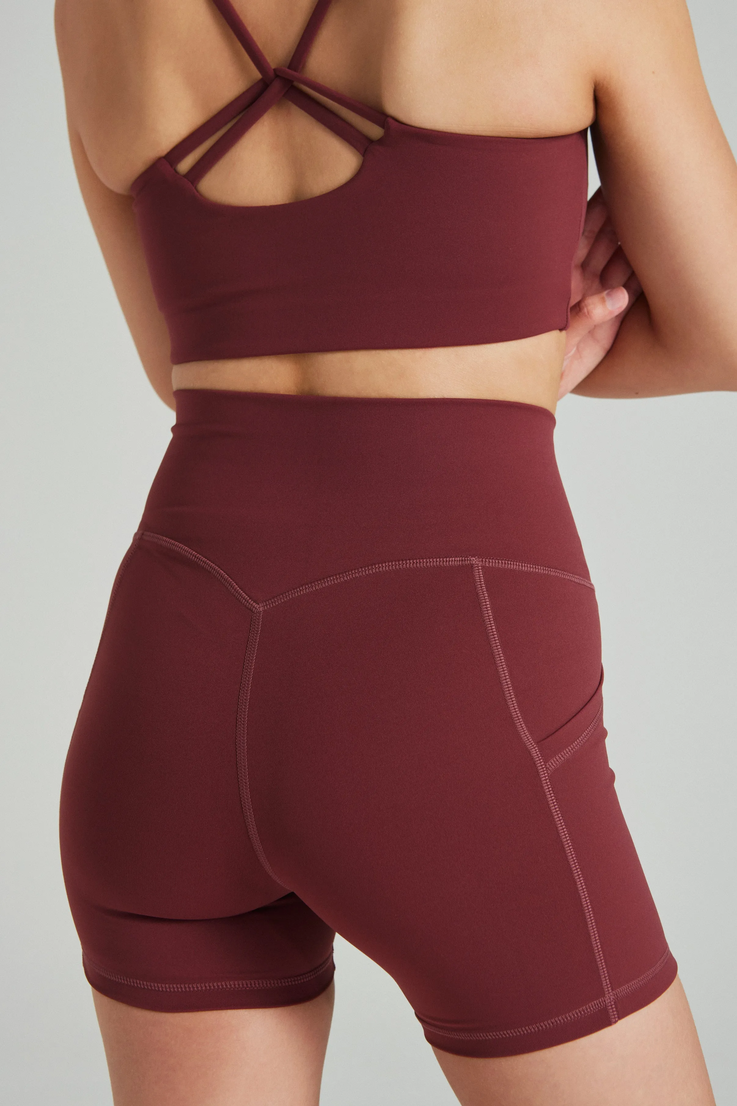 housewarming gift Bold colors Pocket Shorts (Biker 6") in Dark Cherry