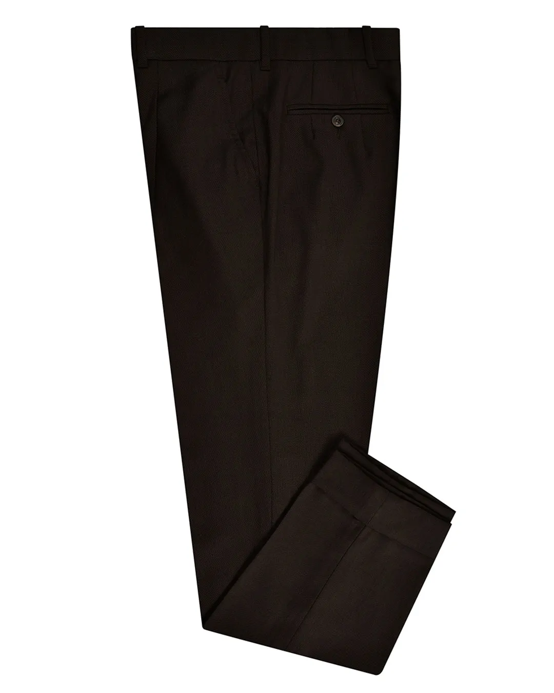 Premium Stretch Brown Wool Birdseye Dress Pant