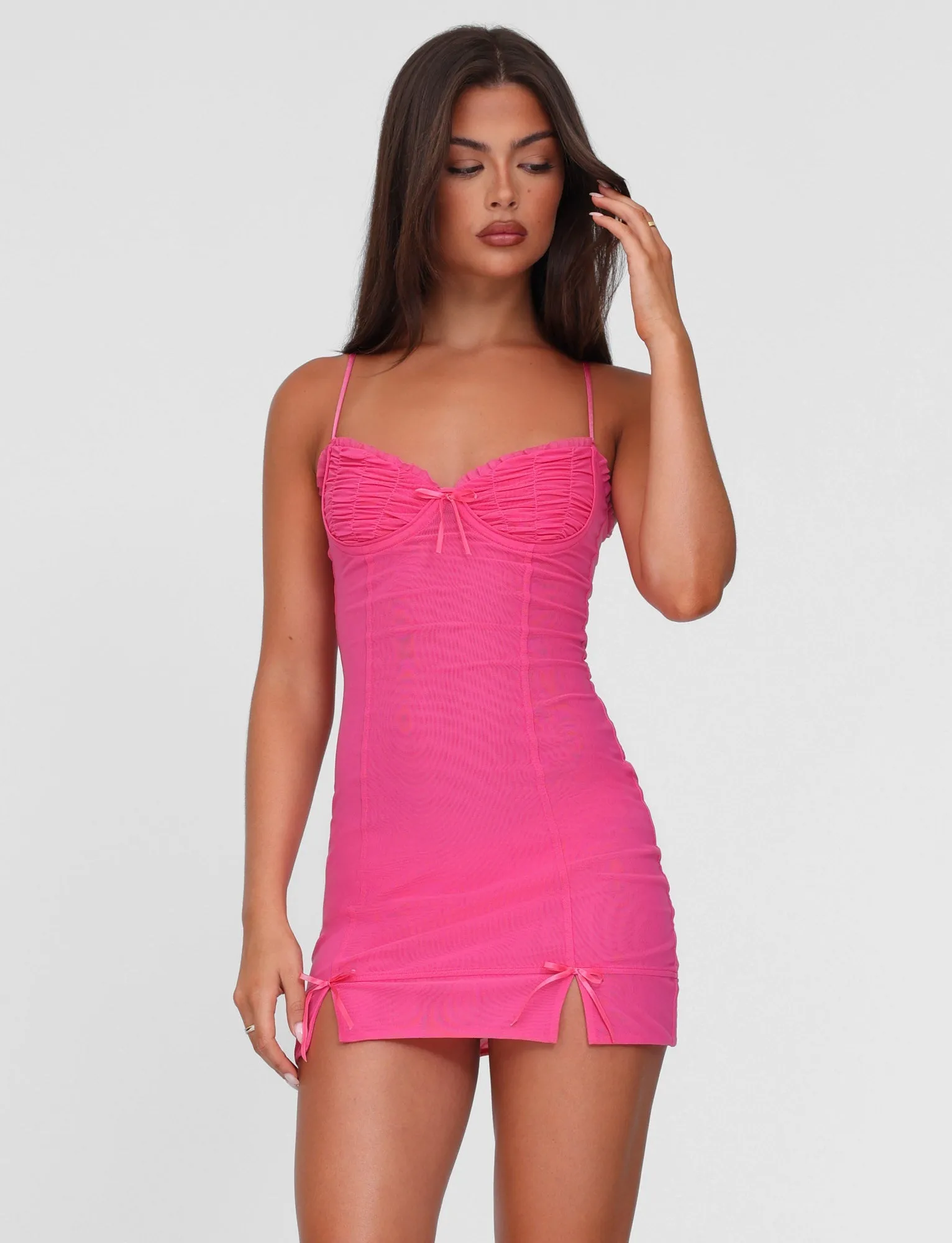 Light Shape KAIRI MINI DRESS - PINK : FUSCHIA