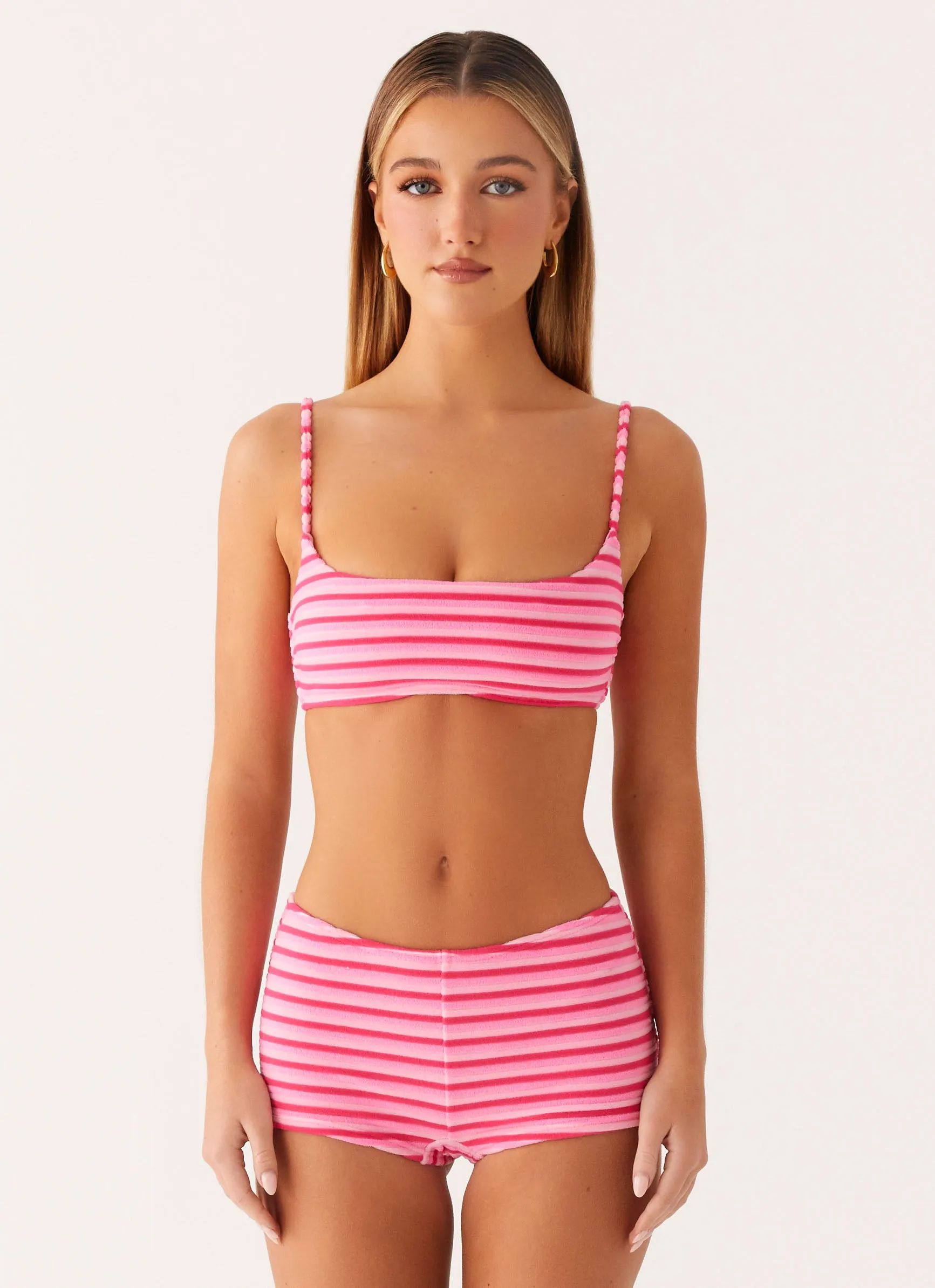 Mauritius Swim Short - Pink Stripe Moisture Wicking Fibers