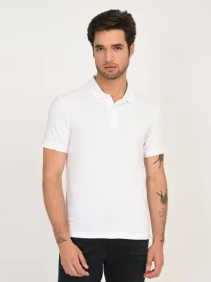 Men's Solid White Polo T-Shirt Office Attire