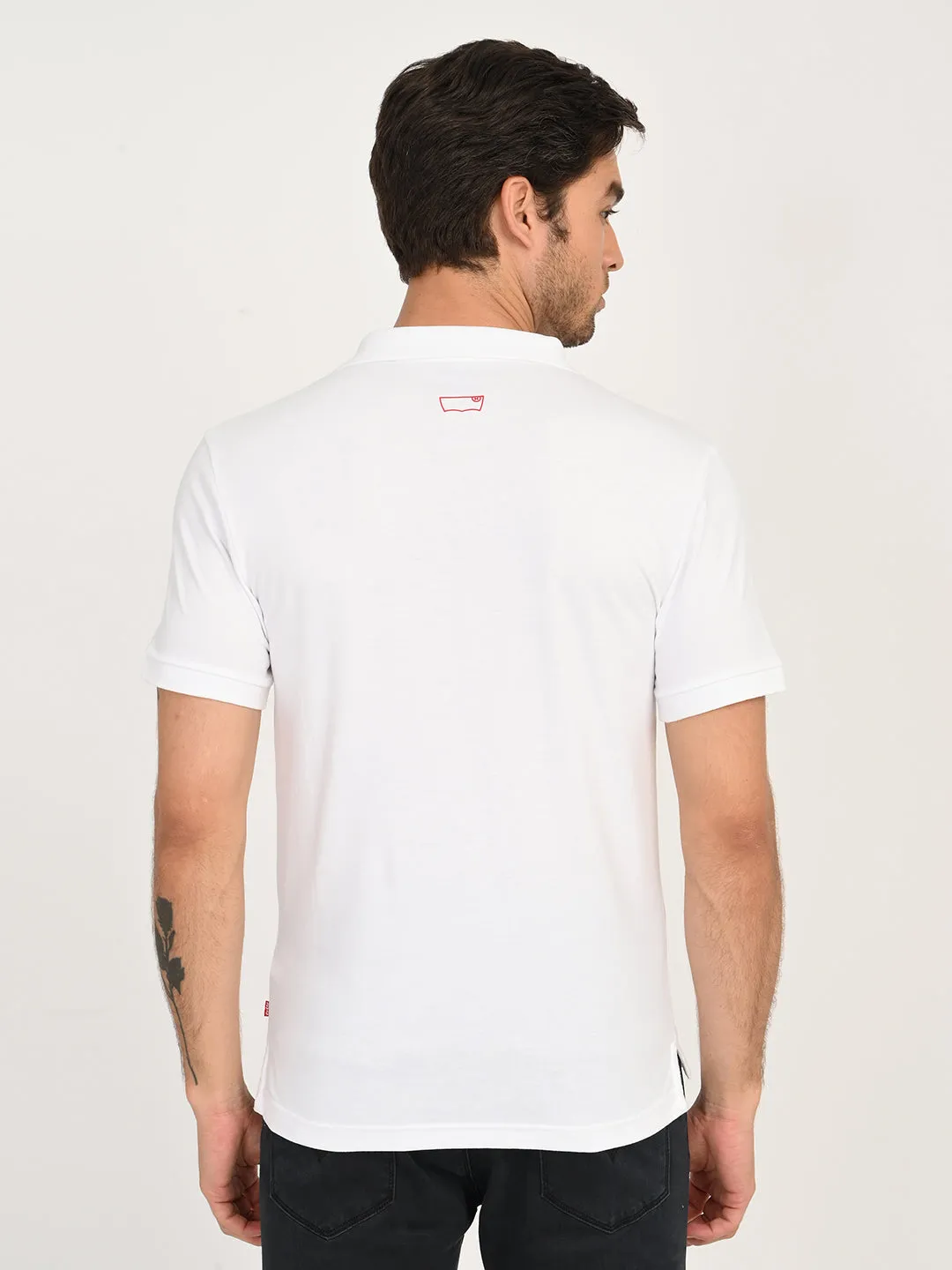 Trendy Prints SoftTouch Collar Lining Men's Solid White Polo T-Shirt