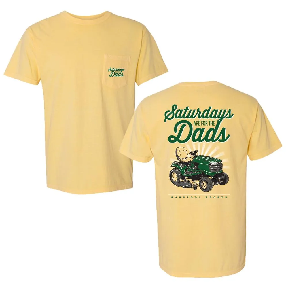 Saturdays Are For The Dads Riding Mower Pocket Tee Low Impact Dye Classic Look