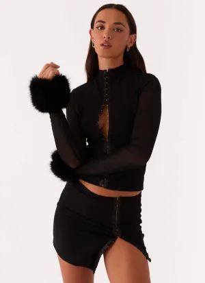 Fresh Aesthetic Belt Waist Tayanna Mini Skirt - Black
