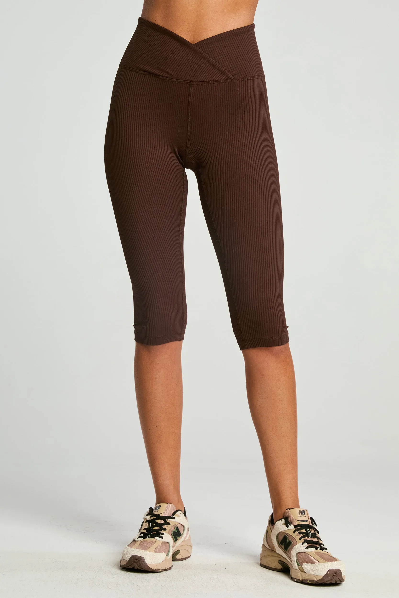 Mesh Panel Casual Wearer Thermal Comfort Ribbed Veronica Capri
