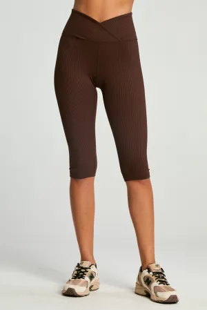 Mesh Panel Casual Wearer Thermal Comfort Ribbed Veronica Capri