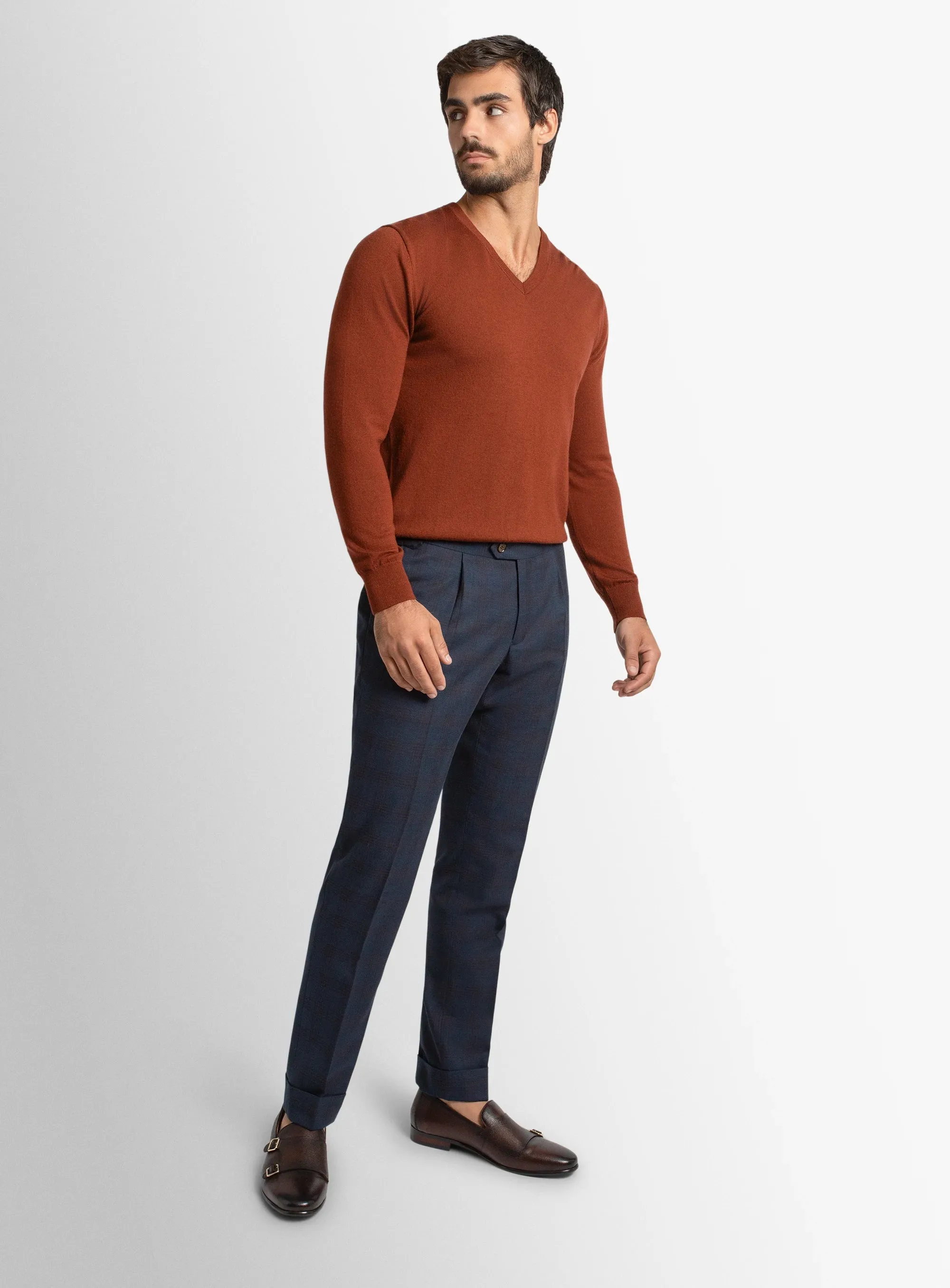 Core Flex StaticDissipative Sienna Plaid Navy Trousers