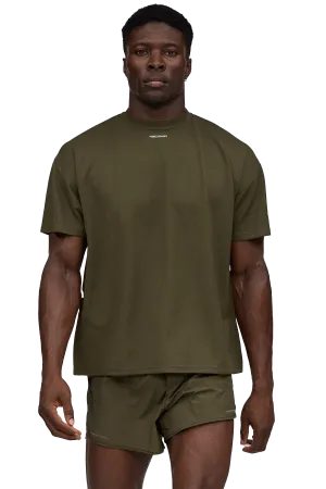 Effortless Style BOXY T-SHIRT CROSS GRAPHIC - Khaki Sublimation Printed