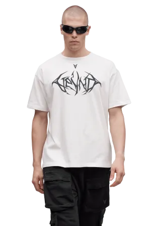 ribbed texture T-SHIRT BLACK VEINS GRAPHIC - Optic White Flex Zone Construction All-Day-Comfort