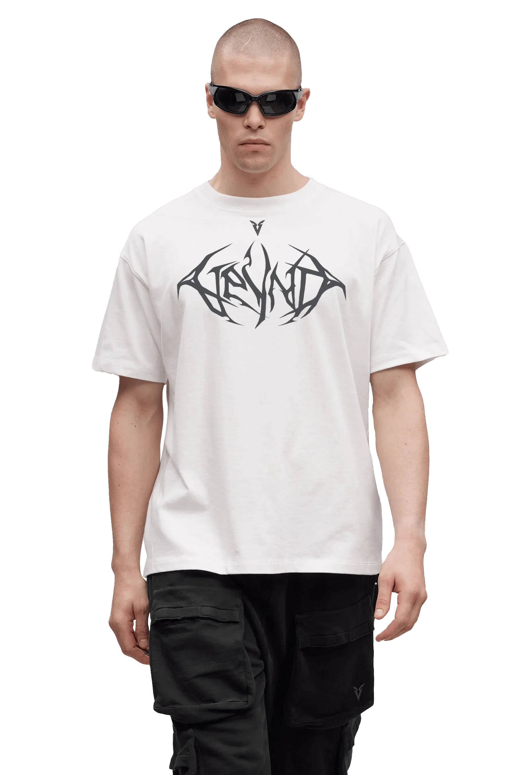 ribbed texture T-SHIRT BLACK VEINS GRAPHIC - Optic White Flex Zone Construction All-Day-Comfort