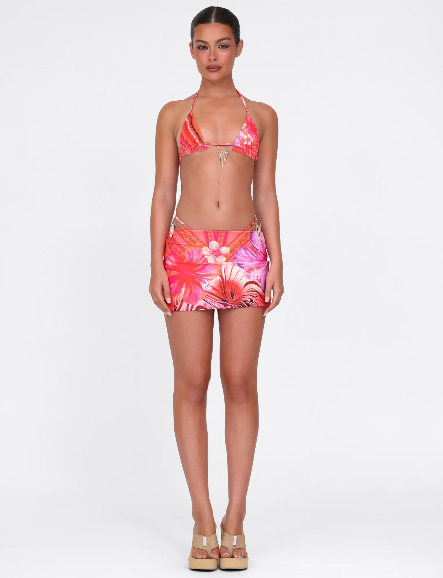Summer-Festival CIANA BIKINI 2PC BOTTOM - PINK : FLORAL : PINK TROPICAL