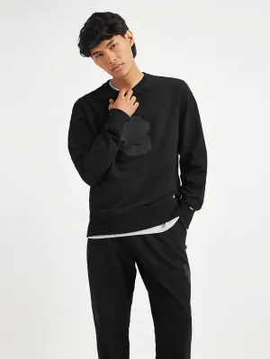 Sugar glider like Men's Brand Logo Black Crew Neck Sweatshirt