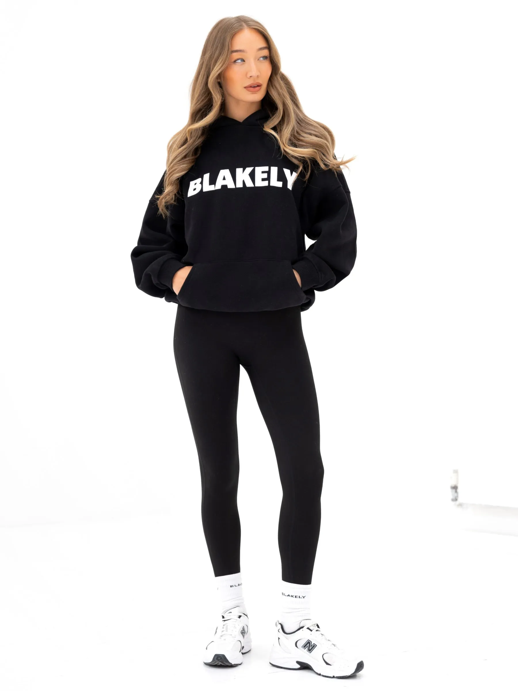 Studio Oversized Hoodie - Black Patchwork Australian style