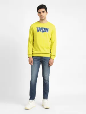 Men's Solid Green Crew Neck Sweatshirt Simple Outfit Everyday Use