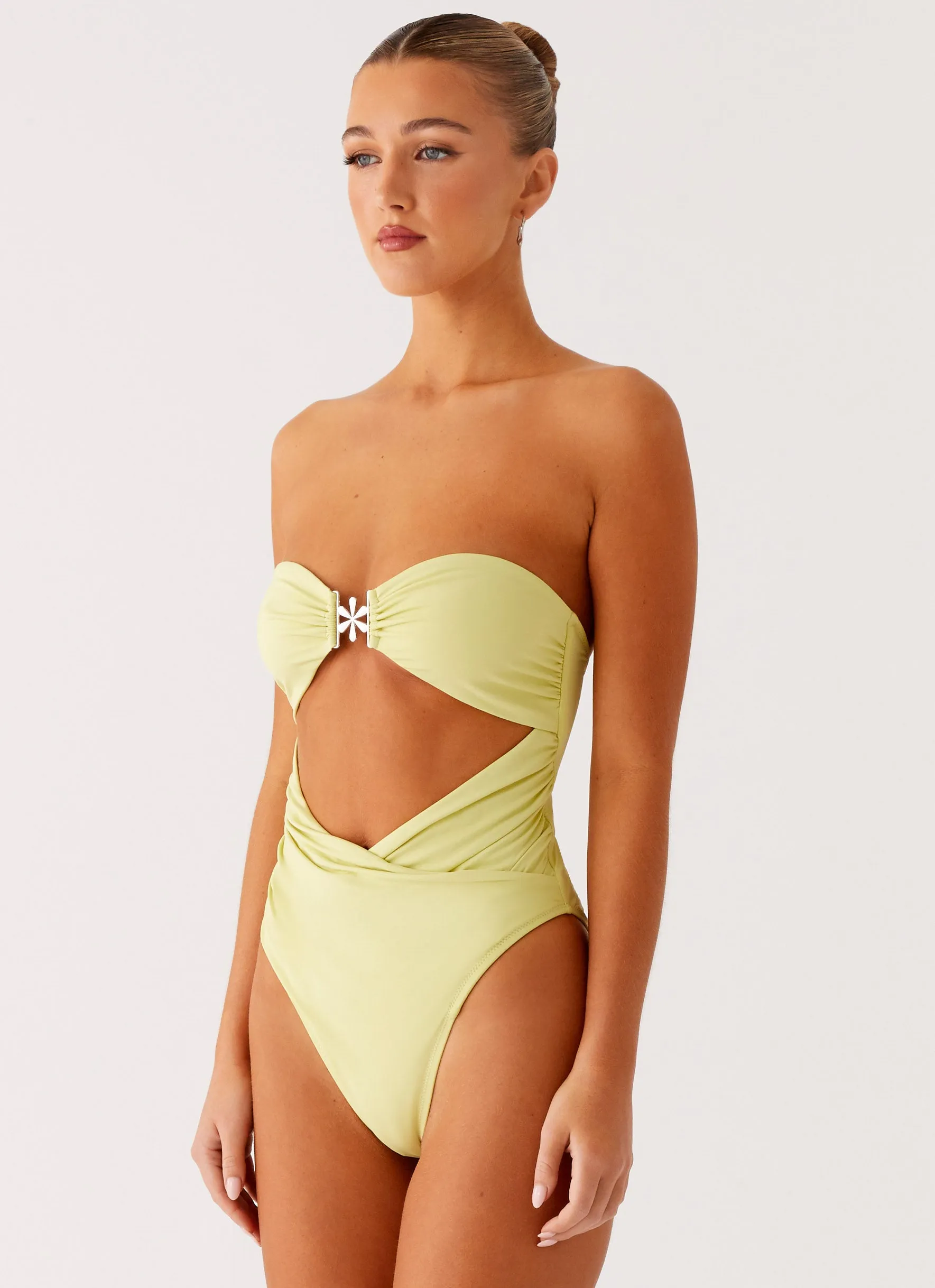 Ocean Tempest One Piece Swimsuit - Lime Double Layered Durability Fading Resistant Fabric