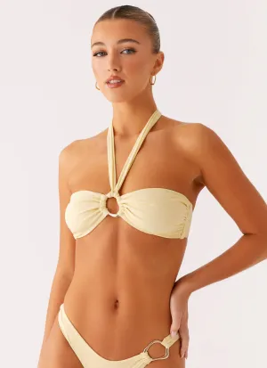 Non slip grip Summer Vibes Kivara Bikini Top - Yellow