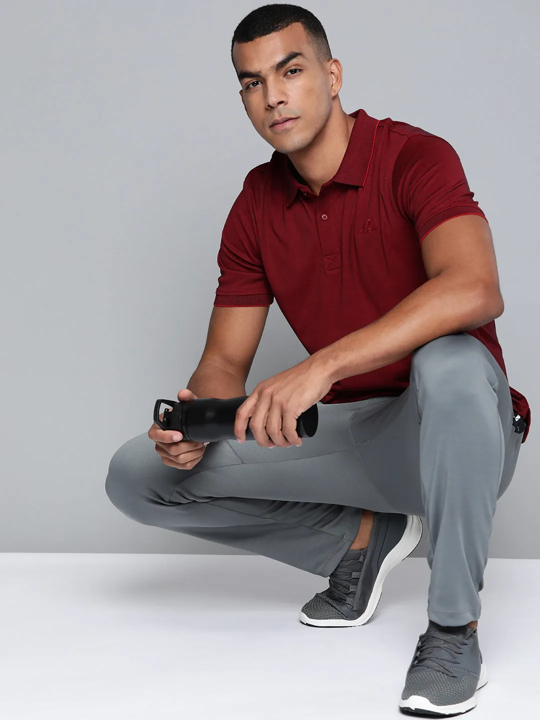 Summer Outing Alcis Men Maroon Solid Polo Collar T-shirt