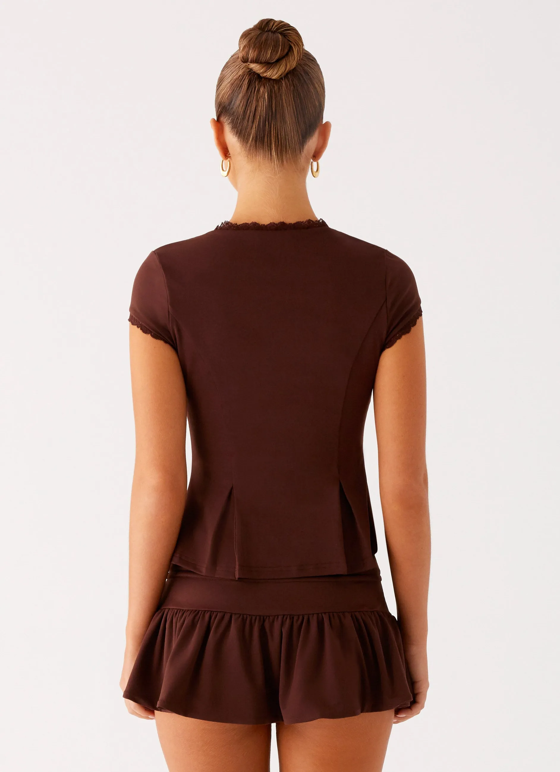 Lounge Vibe Work or Play Landon Mini Skort - Chocolate