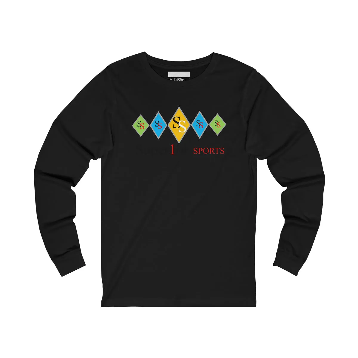 Men Long Sleeve 5 Diamonds Tee Perfect for Outdoors Relaxing Fit