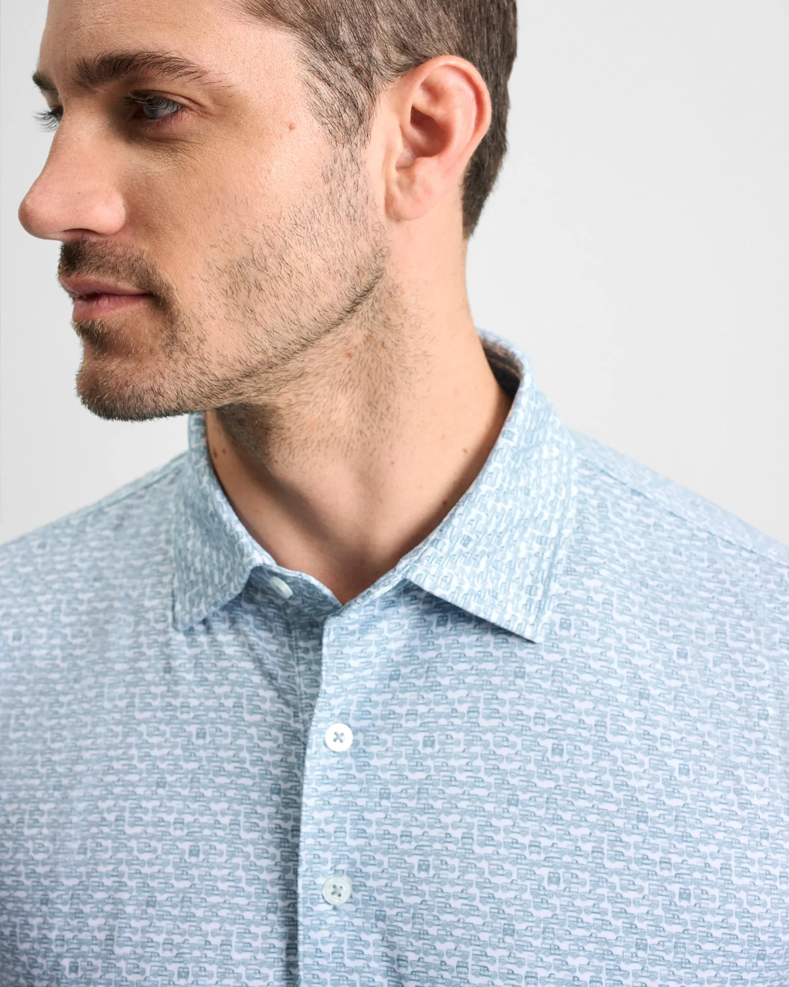 Defenders Printed Performance Polo ButtonDown Collar