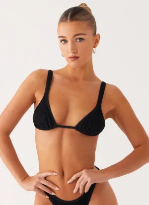 Croatia Bikini Top - Black Poolside Fun Lightweight Padding