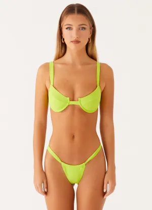 hassle-free Fresh Vibes Airlie Scrunch Bikini Bottoms - Sunny Lime