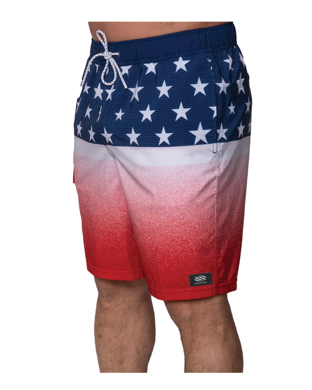 Breezy Comfort Breathable Fiber Blend Selkirk Spring Owen Men's Flag Pickleball Shorts