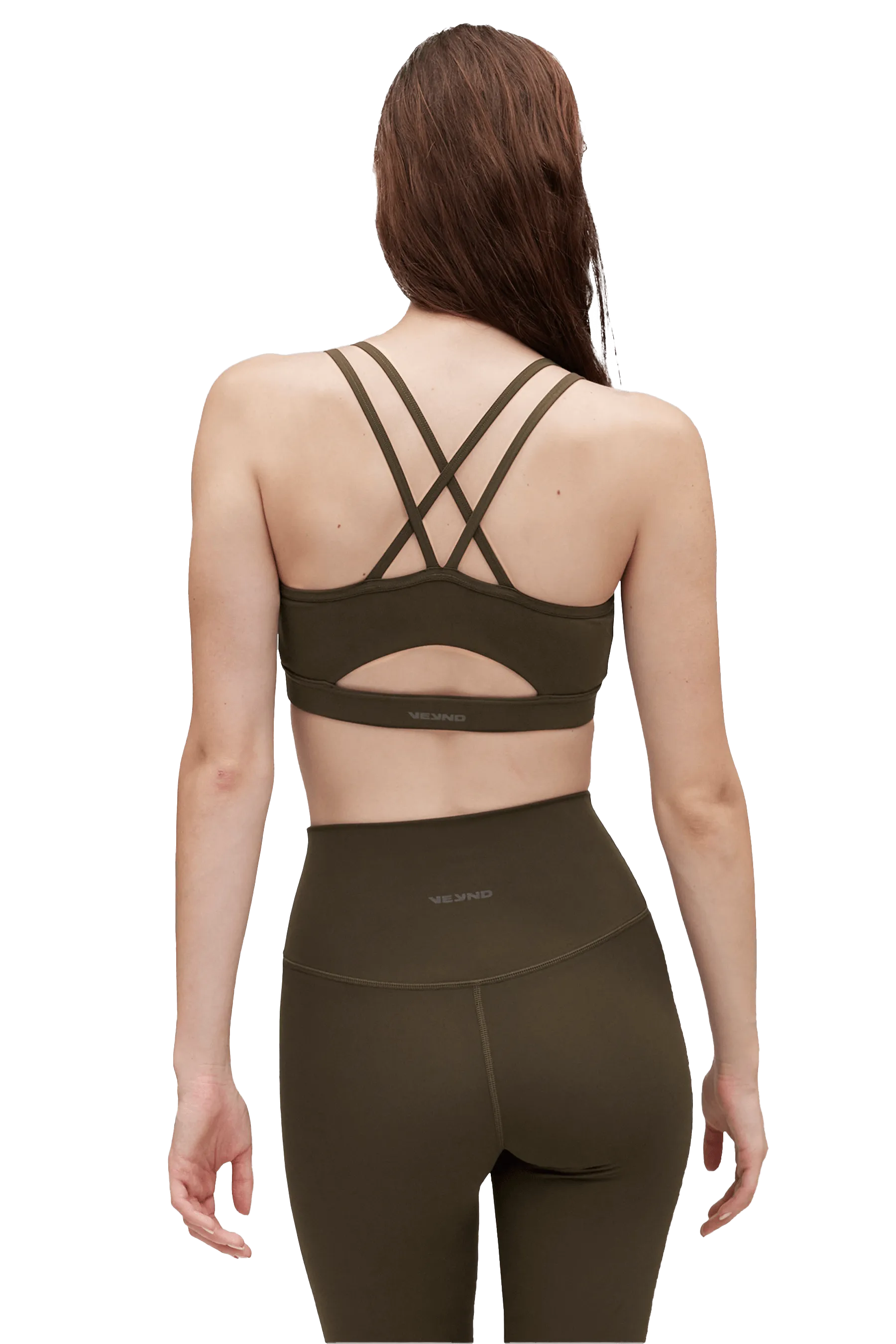 SPORTS BRA STRAPPY - Khaki Petite size seams