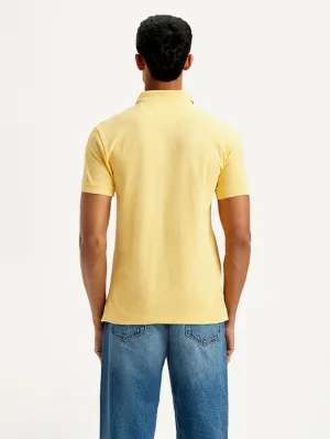 Stylish Neckline Soft Jersey Fabric Men's Solid Slim Fit Polo T-shirt