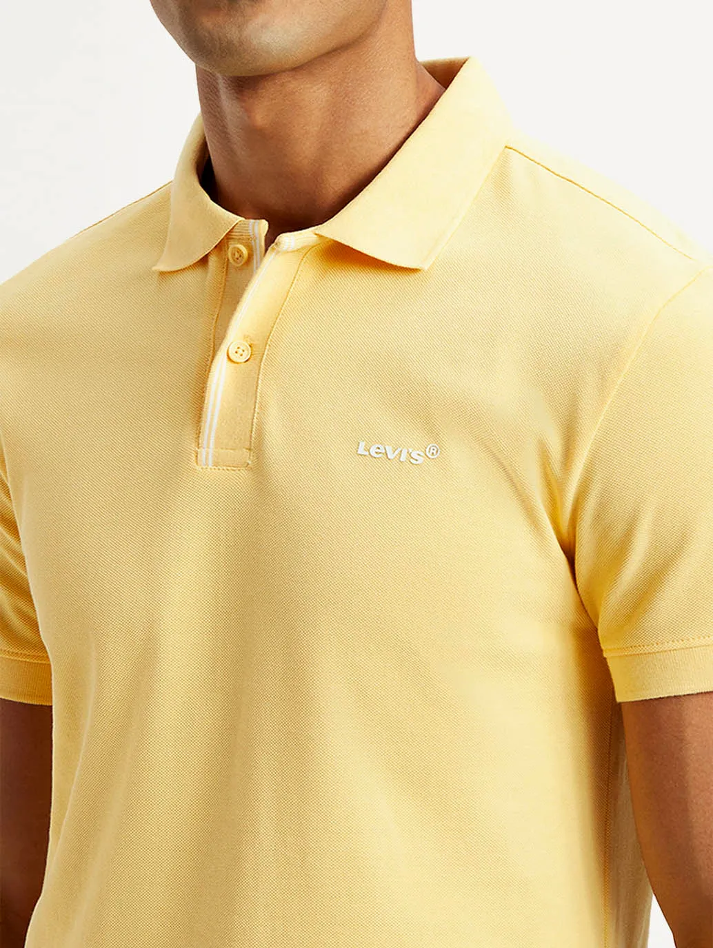 Men's Solid Slim Fit Polo T-shirt Relaxed Collar High-Quality Stitching