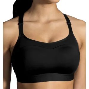 Brooks Dare Racerback Womens Sports Bra - Black Versatile Strap Configuration Cotton fitness wear