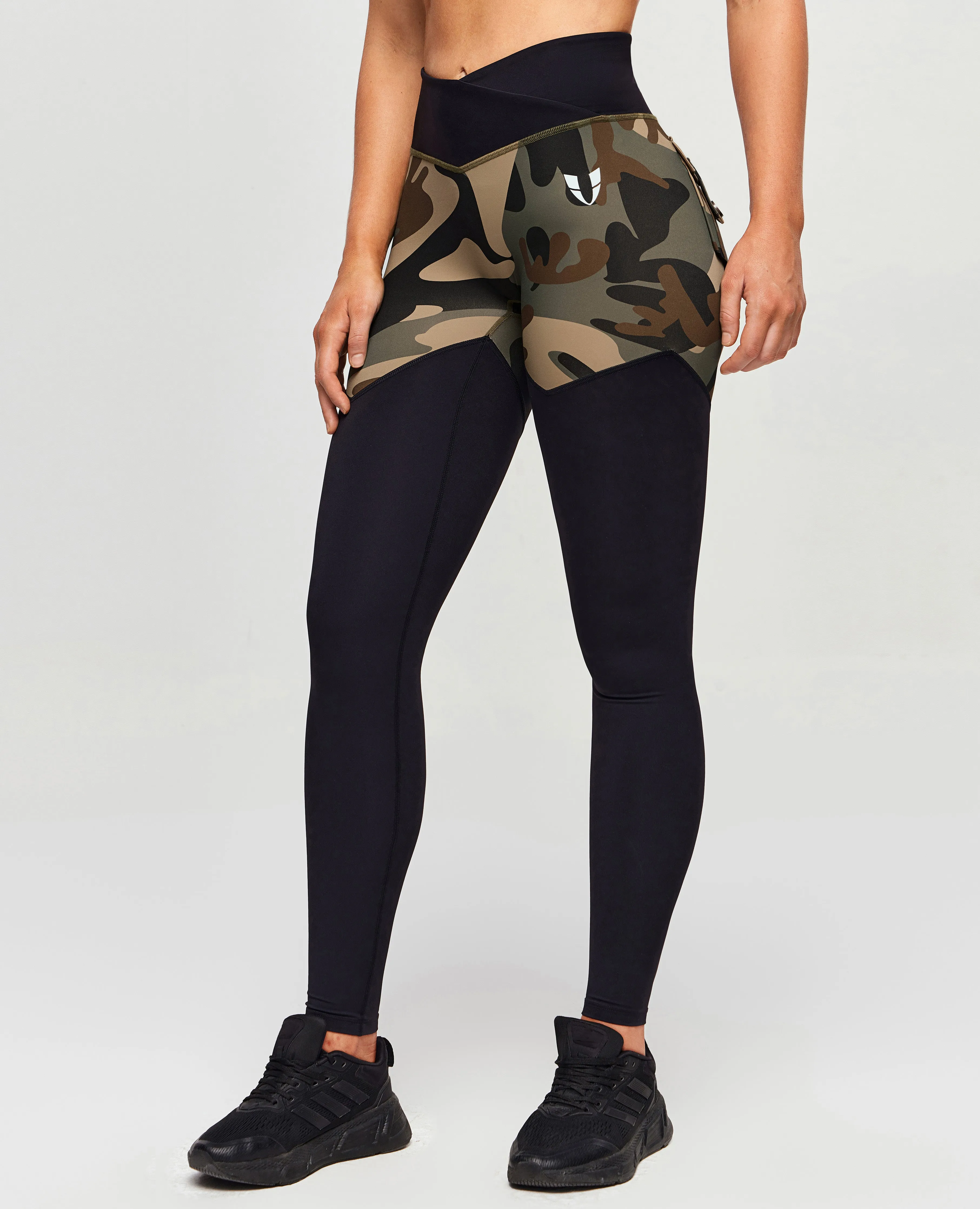 Fashion Wear V-Waist Gym Leggings - Coffee Camo
