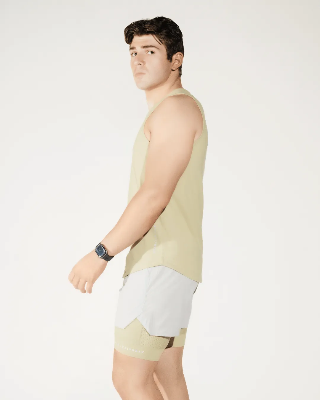 [CORE] Training Shorts 4" - Fog/Kiwi Sweat Wicking Technology Preppy Style