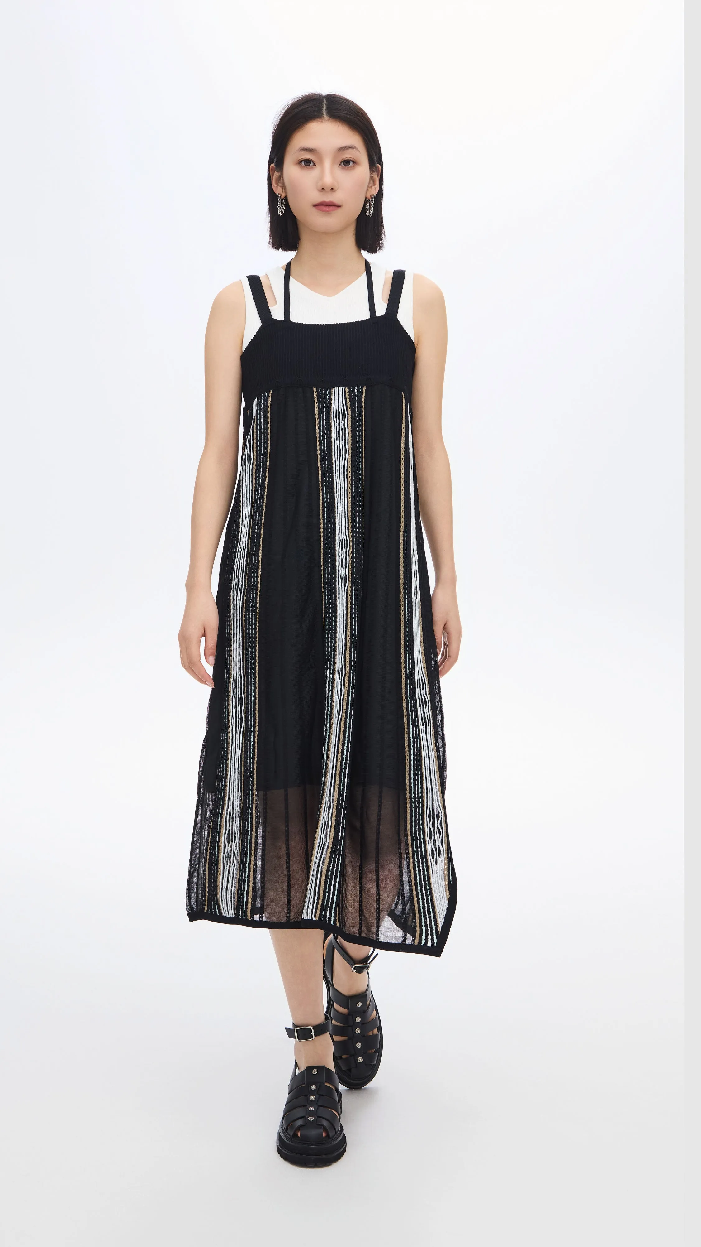 HighDensityWeave Pattern Knit Dress