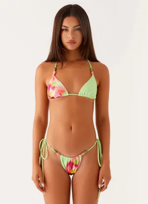 Rach Bikini Bottoms - Green Tropical Pool Fun