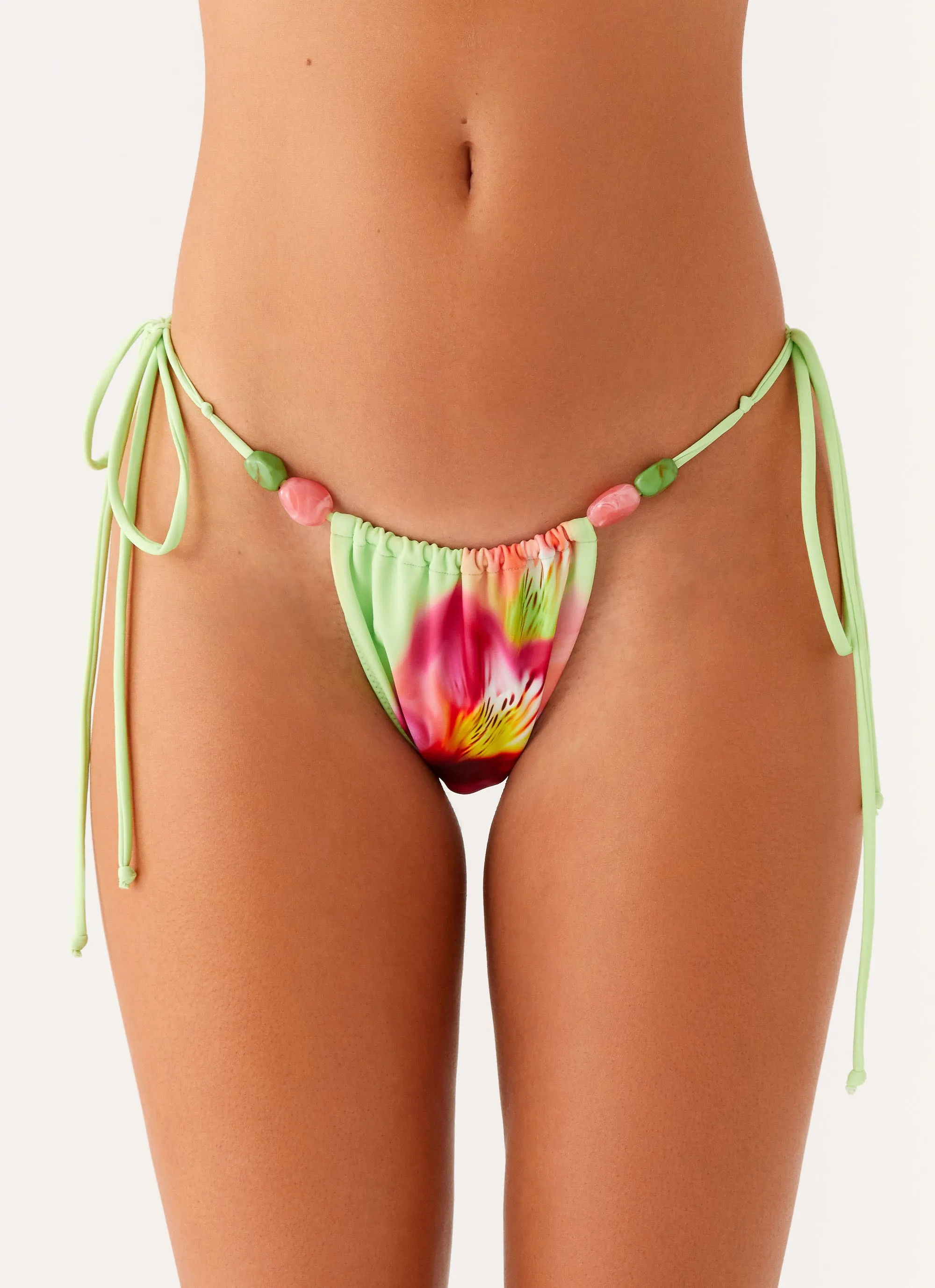 Rach Bikini Bottoms - Green Tropical Ergonomic Design Lakeside Retreat