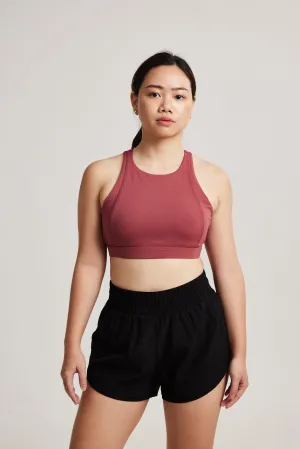 Adjustable Design Zipped Contour High Neck Bra in Vintage